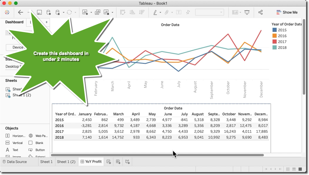 Tableau Quick Tip: How to create a Year over Year Dashboard